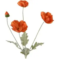 Autre Künstliche Mohnblume mit Stiel 14x63cm Kunstblumen Mohn Dekoblumen Blumendeko Stielblumen Blumen Deko Blumenschmuck Orange