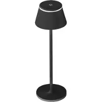 Traumheim Kabellose dimmbare LED Tischleuchte – Touch-Steuerung, USB-Ladung, 4000 mAh, stilvolle schwarze Hochbeinlampe, dreifarbiges Nachtlicht