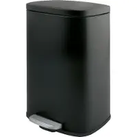 Spirella Abfalleimer 30 Liter Edelstahl mit Absenkautomatik und Inneneimer "Akira" Küche Mülleimer Softclose Abfalleimer schwarz matt