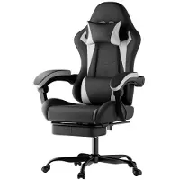 GLP Ergonomischer Gaming Stuhl mit Fußstütze, 135° verstellbar, mit Lendenkissen und Kopfstütze