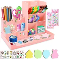 Markenlos Schreibtisch-Organizer, 5-teiliges Set, modulares Kunststoff-Federmäppchen für Kinder, multifunktionaler Stiftehalter/Federmäppchen, für Stifte, Büro, Zuhause, Schule
