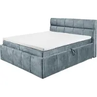 Freiraum Boxbett >AVIDANO 6< 180x200 cm Liegefläche, Bezug in smoke blue - 203x123x213 (BxHxT)