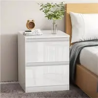 HTI Nachtschrank Kenji Hochglanz Weiss