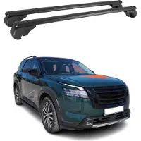 Omac Dachträger für Nissan Pathfinder R53 2020-2025 Gepäckträger Aluminium Schwarz 2x