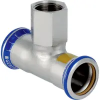 Geberit GE Mapress, Edelstahl, Gas, T-Stk. mit Abgang, 76,1mm, Rp3/4, 76,1mm, 1 Stk.