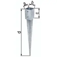 GAH Alberts Einschlagbodenhülse a91xb91xc150xd900mm Stahl roh feuerverzinkt