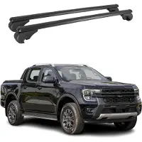 Omac Dachträger Grundtäger für Ford Ranger T6 2011-2022 DoubleCab 75kg Alu Schwarz 2x
