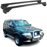 Omtec Dachträger Grundtäger für Ssangyong Musso 1993-2005 75kg Aluminium Silber 2 tlg