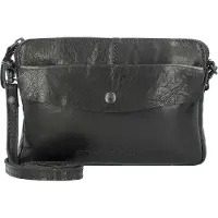 Spikes & Sparrow Leder Umhängetasche Idaho Crossover Black schwarz