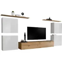 Meublorama AM-SWITCH 4-WWT SW 4*7C/98KG, 2 Regale, 5 Tür(en), Braun, Mitteldichte Faserplatte (MDF), 400 mm, 3200 mm