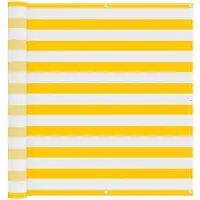 vidaXL Balkonsichtschutz Gelb und Weiß 110 x 800 cm Oxford-Stoff