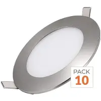Silamp 10er-Pack – Extraflaches rundes LED-Downlight aus Aluminium, 6 W – Warmweiß 2300 K – 3500 K