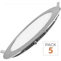Silamp 5er-Pack – Runder LED-Einbaustrahler aus Aluminium, 12 W – Kaltweiß 6000 K – 8000 K