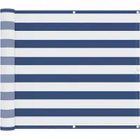vidaXL Balkonsichtschutz Blau und Weiß 100 x 300 cm Oxford-Stoff