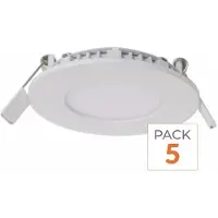 Silamp 5er-Pack – Extraflacher runder LED-Spot, WEISS, 3 W – Kaltweiß 6000 K – 8000 K