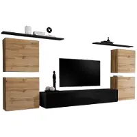 Meublorama AM-SWITCH 4-WTS SW 4*7C/98KG, 2 Regale, 5 Tür(en), Schwarz, Mitteldichte Faserplatte (MDF), 400 mm, 3200 mm
