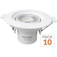 Silamp 10er-Pack – Schwenkbarer runder LED-Einbaustrahler, weiß, 8 W – Neutralweiß 4000 K – 5500 K