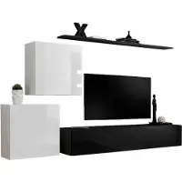 Meublorama AM-SWITCH 5-WS SW 5*4C/66KG, 2 Regale, 3 Tür(en), Schwarz, Mitteldichte Faserplatte (MDF), 400 mm, 2500 mm
