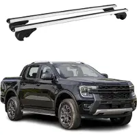 Omtec Dachträger Grundtäger für Ford Ranger T6 2011-2022 DoubleCab 75kg Alu Silber 2x