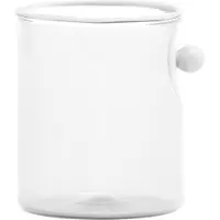 Zafferano Tumbler Oyster, 4er-Set, mundgeblasene Borosilikatgläser mit dekorativer weißer Perle, modernes und transparentes Design