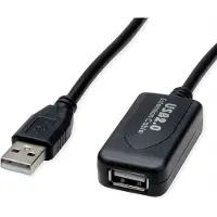 Secomp STANDARD USB 2.0 Verlängerung, aktiv, mit Repeater, schwarz, 15 m