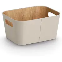 Zeller Aufbewahrungsbox, Pappe/Polyester, beige, ca. 30,5 x 23 x 15,2 cm