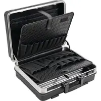 Promat Schalenkoffer B500xT200xH420mm m.Wkz.taschen 28,1l ABS-Ku.Alu-Rahmen