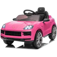 FCH Kinder Elektroauto 12V Kinderauto Elektrisch 2,4G-Fernbedienung, Porsche Cayenne Elektrofahrzeuge mit MP3, Musik, Hupe, LED-Leuchten (Rosa)