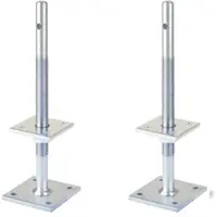 GAH Alberts Alberts 2 x I-Pfostenträger, höhenverstellbar 100 - 230 mm, Höhe 340 mm, galvanisch verzinkt, dickschichtpassiviert, zum Aufschrauben