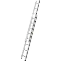 Hymer Alu Pro Schiebeleiter, zweiteilig, 2x8 Sprossen, Länge 2,29 / 3,97 m, Reichhöhe 4,88 m, Gewicht 7,9 kg