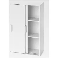 Markenlos Kleiderschrank Falk, Weiß, 68 x 108,5 cm, geeignet für platzsparende Aufbewahrung von Kleidung