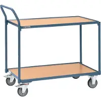 Promat Tischwagen 2 Ladeflchen L1000xB600mm taubenblau, RAL 5014 Trgf.300 kg Schiebebgel senkrecht