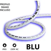Alcapower LED-Streifen Snake Flex 20m 230V 12W/m Blau IP65 Silikon, flexibel & robust für hocheffiziente professionelle Beleuchtung.
