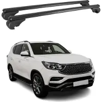 Omac Dachträger Grundtäger für Ssangyong Rexton mk4 2017-2021 75kg Alu Silber 2 tlg