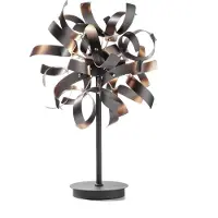 Casa Nova Tischleuchte CURLY IV DH 30x52 cm braun Tischlampe