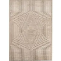 KADIMA DESIGN In- & Outdoor-Teppich Skandinavischer 3D-Design Pflegeleicht Waschbar Strapazierfähig | Beige 240x340 cm Balkon Terrasse | ENGADIN –