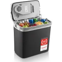 TZS First Austria - Thermoelektrische Kühlbox 16L - Kühlen & Wärmen - 3-fach Stromversorgung inkl. USB-C - Minibar für Auto & Camping - Schwarz