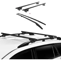 Omac Dachreling + Dachträger Satz für Porsche Cayenne 9PA 2002-2010 Alu Schwarz