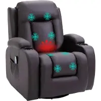 HOMCOM Massagesessel Fernsehsessel Relaxsessel mit Wärmefunktion, Liegefunktion