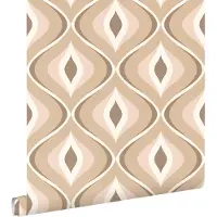 ESTAhome Tapete Retro-Ornamente Beige und Braun 50 x 900 cm