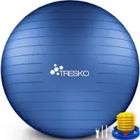 Tresko Gymnastikball Anti-Burst, mit Luftpumpe, Ø 85 cm, blau, belastbar bis 300 kg