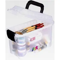Markenlos Mini Sidekick Tragetasche, tragbarer Kunst- und Handwerks-Organizer mit Griff, Kunststoff-Aufbewahrungsbox, transparent, Legierter Stahl, farblos