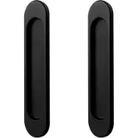 Markenlos 2 Stück Schiebetürgriffe, Aluminiumlegierung Versteckter, Bündiger Stanzfreier Griff für Schiebetüren, Schrank, Schubladen 148mm Schwarz