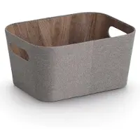 Zeller Aufbewahrungsbox, Pappe/Polyester, braun, ca. 30,5 x 23 x 15,2 cm