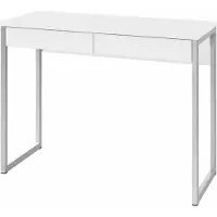 Ebuy24 Fula Schreibtisch 2 Schubladen weiss hochglanz.
