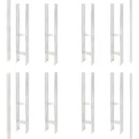 GAH Alberts Alberts 8 x H-Pfostenträger, Edelstahl, 91x600 mm, Materialstärke 4 mm, Tiefe 60 mm, zum Einbetonieren