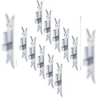 GAH Alberts Alberts 864026 Kloben auf Platte, DI-Haken, Abschluss Karpfenschwanz, galvanisch blau verzinkt, Dornmaß Ø14 mm, Platte 205 x 54 mm, 10er Set