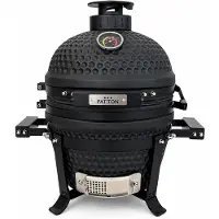 Patton Kamado Grill Holzkohlegrill "PREMIUM", Grill Ø27cm, Mattschwarz