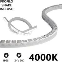 Alcapower Wall Washer LED-Streifen 5m 24V 4000K 20W/m 1650lm/m IP65 Silikon CRI 90 Hocheffizient für Architekturbeleuchtung