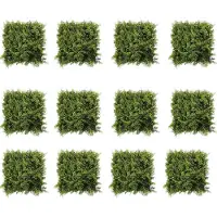 Bolt Künstliche Gras Wandpaneele 12er Set 50x50 cm - UV-beständige Kunsthecke mit Buxus & tropischen Blättern für Garten, Balkon & Innenbereich